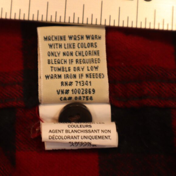 L.L.Bean Men’s Hooded Zip Flannel Jacket – Relaxed Fit – Red/Black Buffalo Check - Picture 10 of 10